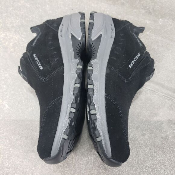 Skechers Memory Foam Sneakers 6.5 M Black Hillcrest Suede Water Repellent Shoes - Picture 6 of 14
